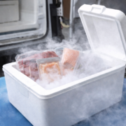 Suchy lód do transportu żywności